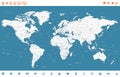 Steel Blue World Map and navigation icons - illustration. Royalty Free Stock Photo