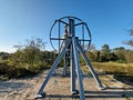 Steel bourdon clock as a large bell at the memorial site Waalsdorpervlakte near The Hague where members of the resistance were