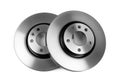 Steel brake discs, complete set. Isolate on white Royalty Free Stock Photo