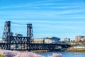 Steel Bridge and Moda Center Royalty Free Stock Photo