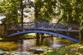 Steel bridge over a creek Royalty Free Stock Photo