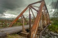 Steel bridge over a river in Costa Rica Royalty Free Stock Photo