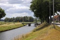 Steel bridge over water Apeldoorns Kanaal in Hattem Royalty Free Stock Photo