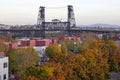 Steel Bridge Over Willamette River In Fall Royalty Free Stock Photo