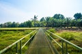 Steel bridge in public park