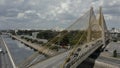 Steel bridge and traffic in the city of SÃÂ£o Paulo, Brazil.