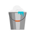 Steel bucket isolated vector icon