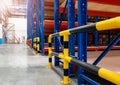 Steel bumper inside the warehouse. Prevent unsafe and dangerous operations. Bumpers do not provide forklifts and rack machinery.
