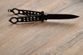 Steel butterfly knife balisong Royalty Free Stock Photo