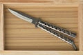 Steel butterfly knife (balisong) Royalty Free Stock Photo