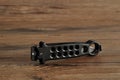 Steel butterfly knife (balisong) Royalty Free Stock Photo