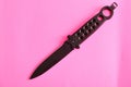 Steel butterfly knife (balisong) Royalty Free Stock Photo