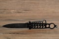 Steel butterfly knife (balisong) Royalty Free Stock Photo