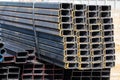 Steel C chanel at construction site Royalty Free Stock Photo