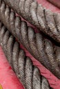 Steel cable at a shipyard in close up. Royalty Free Stock Photo