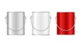 Steel Can Bucket Set. Vector