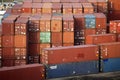 Steel Cargo Containers on Dock Royalty Free Stock Photo