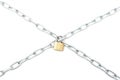 Steel chain cross lock Royalty Free Stock Photo