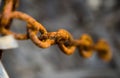 Steel chain, Rusty chains. Royalty Free Stock Photo