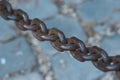 Steel chain, Rusty chain Royalty Free Stock Photo