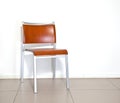 Steel chair with wooden elements Royalty Free Stock Photo