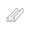 Steel channel line outline icon