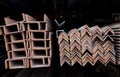 Steel channel U-sections and angles Royalty Free Stock Photo