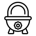 Steel child potty icon outline vector. Finance web