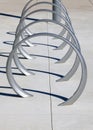 Steel circular structures for bike stand on pavement