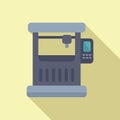 Steel cnc machine icon flat vector. Complex control Royalty Free Stock Photo