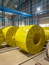 Steel coil at indoor yard Royalty Free Stock Photo