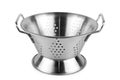 Steel colander isolated on a white