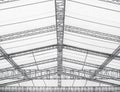 Steel Construction Building Frame Architecture details Industry Warehouse Royalty Free Stock Photo