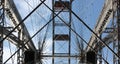 Steel construction of the famous and historic Ferris Wheel of Prater park, Vienna. Royalty Free Stock Photo