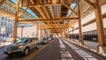 Steel construction of Subway tracks in the streets of Chicago - CHICAGO, USA - JUNE 11, 2019