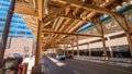 Steel construction of Subway tracks in the streets of Chicago - CHICAGO, USA - JUNE 11, 2019