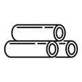 Steel contruction pipes icon, outline style