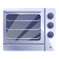 Steel convection oven icon, cartoon style