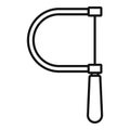 Steel coping saw icon, outline style