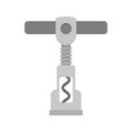 Steel corkscrew icon, flat style