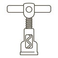 Steel corkscrew icon, outline style