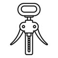 Steel corkscrew icon, outline style