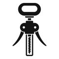 Steel corkscrew icon, simple style