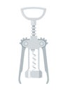 Steel Corkscrew wine bottle opener vector illustration isolated on the background