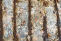 Steel corrosion in reinforced concrete. Reinforced concrete with damaged and rusty steel bar in marine and other chloride