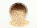 Steel Cut Oatmeal In Container Royalty Free Stock Photo