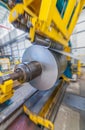 Steel cutter inside a coil factory Royalty Free Stock Photo