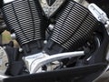 Steel cylinder head of a motocycle engine Royalty Free Stock Photo