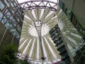 Steel dome of the forum of the Sony center to Berlin in Germany.