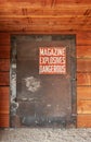 Steel door of Explosives Magazine, Historic Mining Park, Tonopah, NV, USA